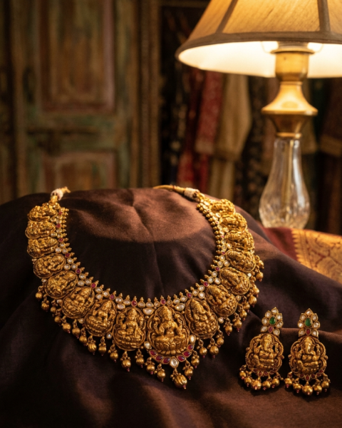 Antique Temple Jewellery Set