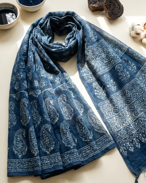 Block-Print Mul · Indigo