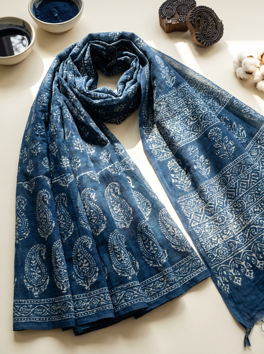 Block-Print Mul · Indigo