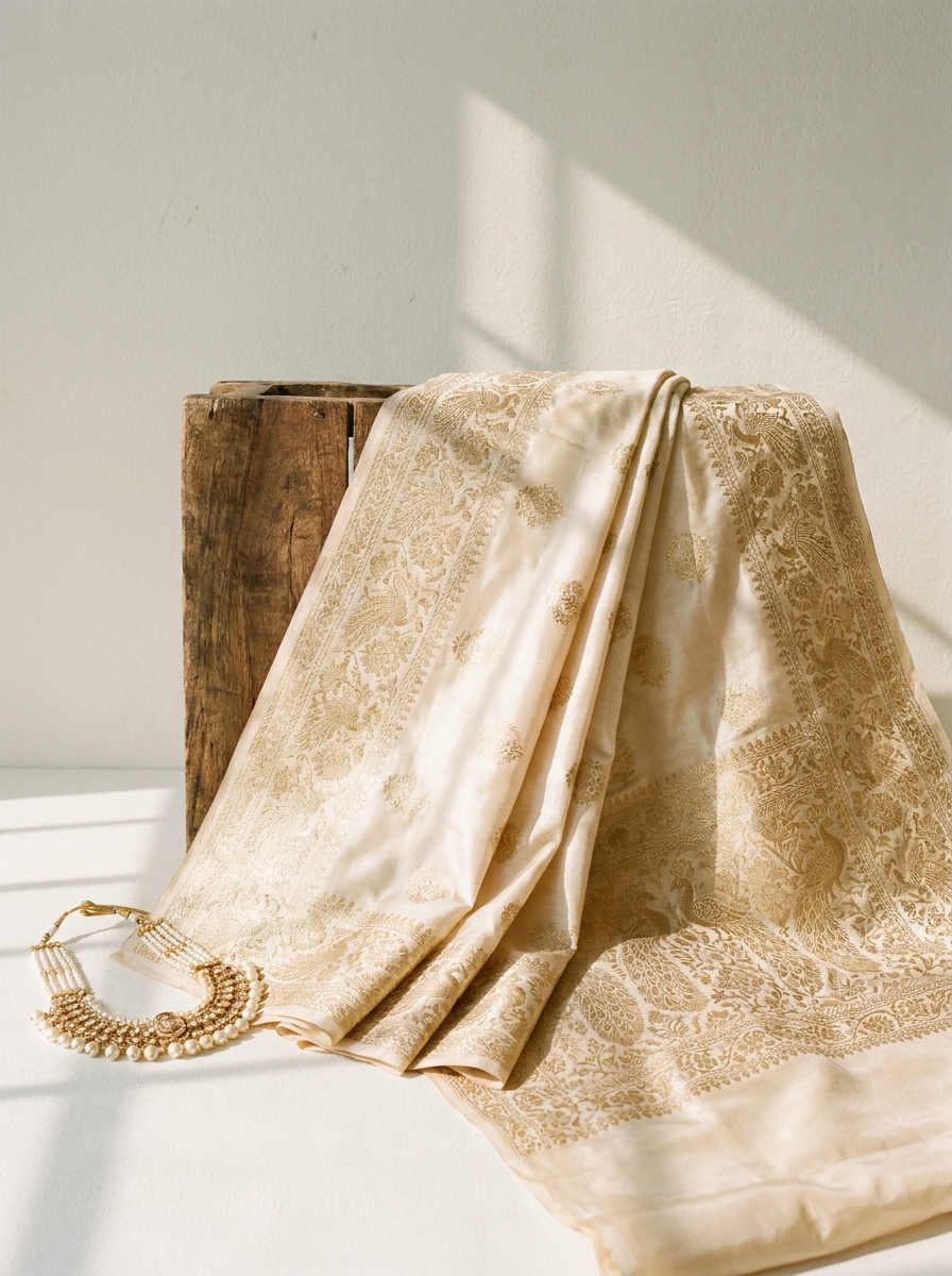 Banarasi Saree · Ivory