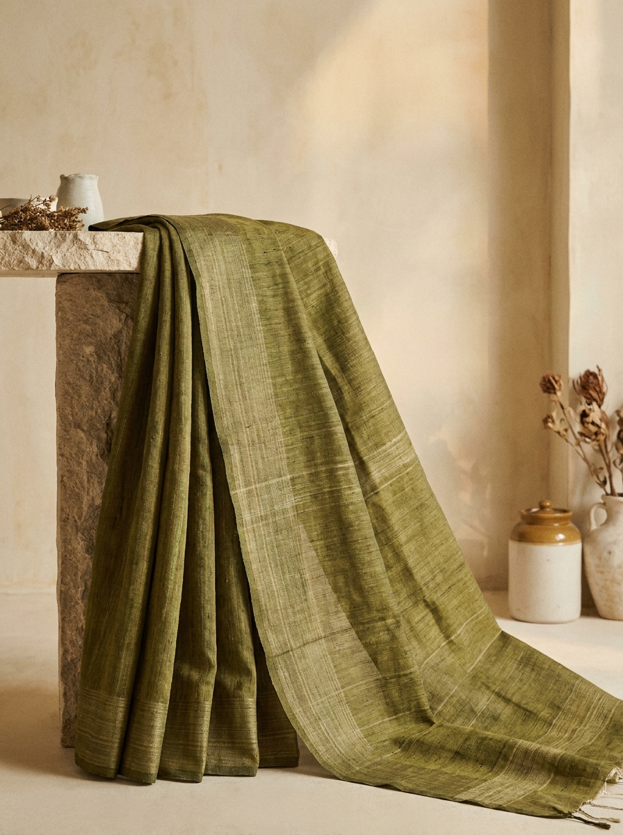 Slub Linen · Olive Stripe