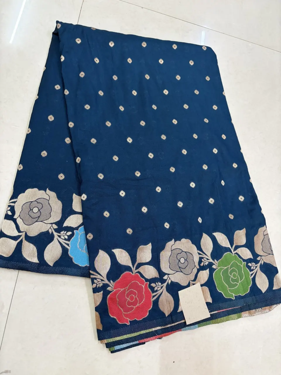 FLORAL BANARSI -SK12 · Petrol Blue