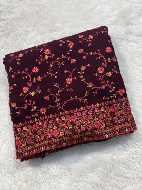 Lakhnavi Saree - PW13 Colour: Wine