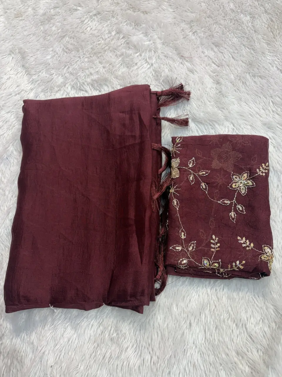 PLAIN SAREE HEAVY BLOUSE - DS16 · Brown
