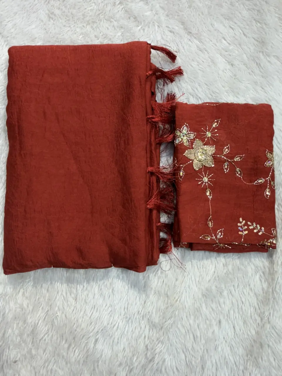 PLAIN SAREE HEAVY BLOUSE - DS16 · Rust