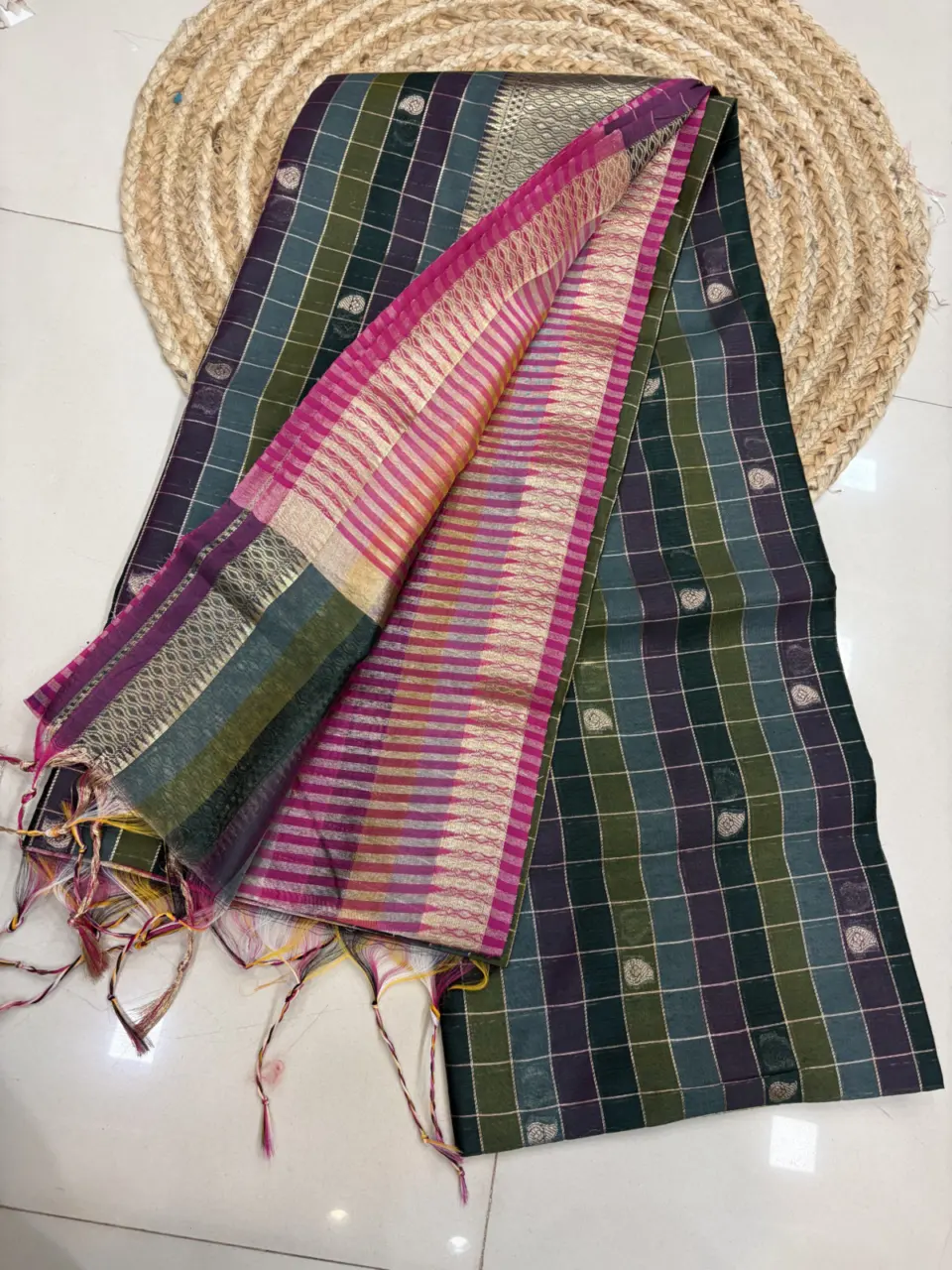 MULTI COLOUR CHEX MAHESHWARI -MH11 · MULTI 1