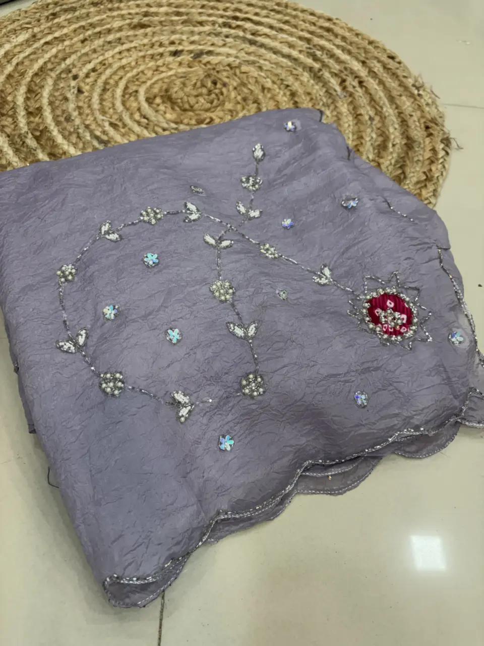 HANDWORK SAREE- PW19 · LAVENDAR