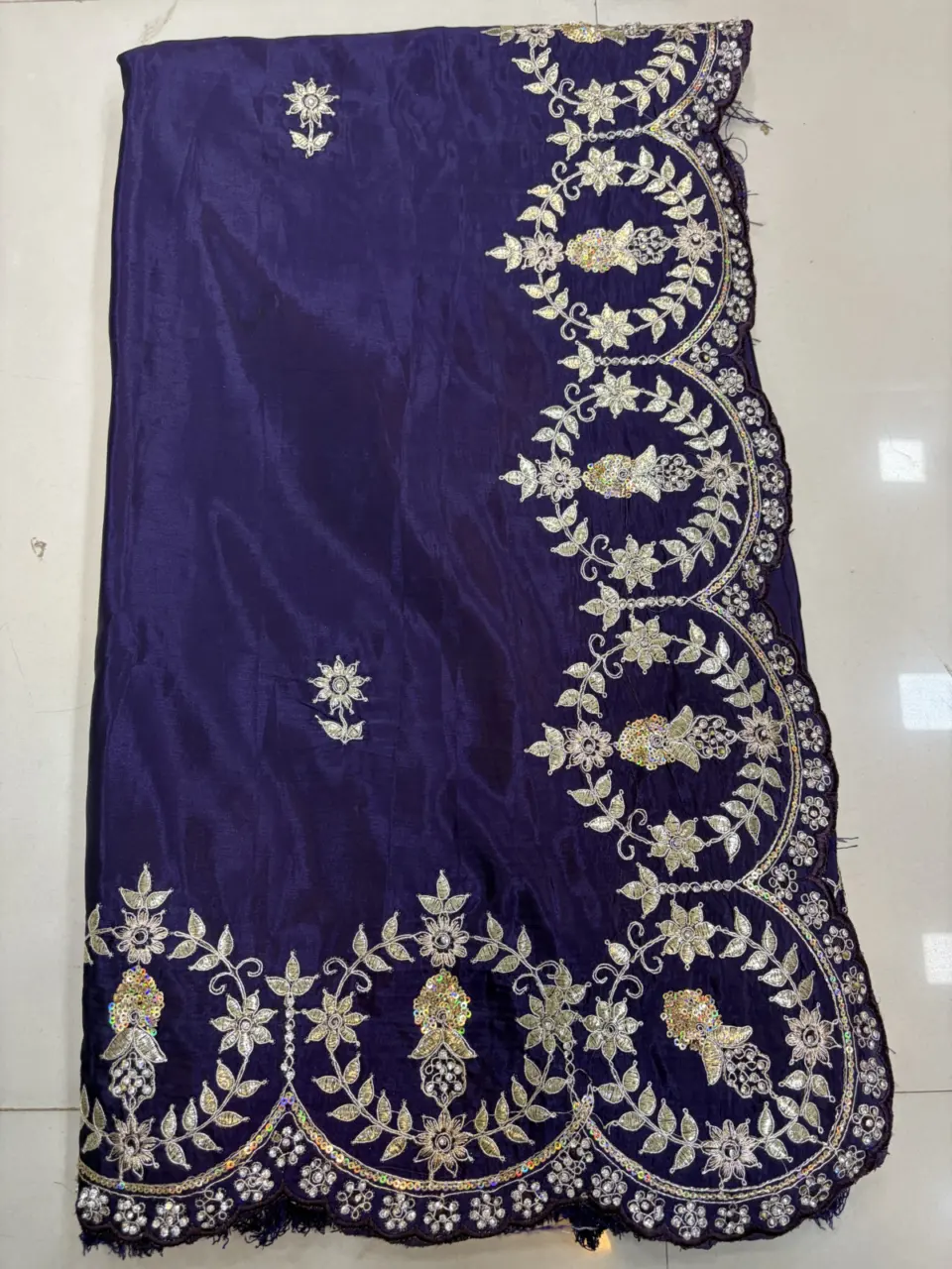 HO - APPLIQUE SAREE - DS19 · PURPLE