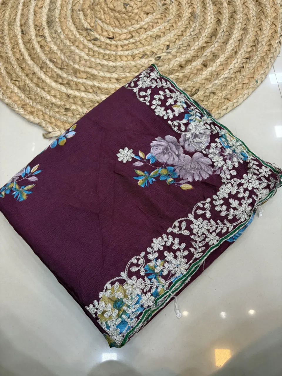 FLORAL SAREE - DW13 · WINE