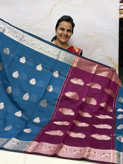 Indori Maheshwari - CL15 Colour: Rama Blue