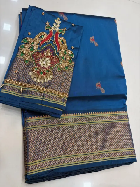 Kalanjali Paithani (4*1) Meena Pallu - KJ11 Colour: Blue