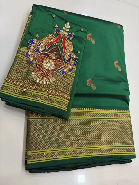 Kalanjali Paithani (4*1) Meena Pallu - KJ11 Colour: Green