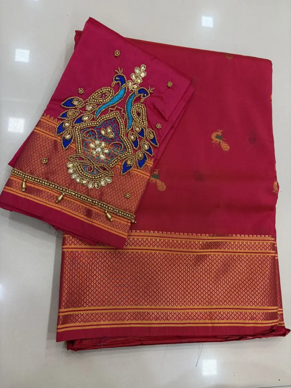KALANJALI PAITHANI (4*1) MEENA PALLU  -KJ11 · Pink