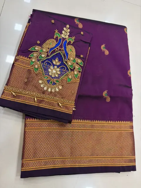 Kalanjali Paithani (4*1) Meena Pallu - KJ11 Colour: Wine